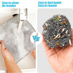Multipurpose Double-Layer Steel Non-Scratch Dish Cloth - Pack Of 10