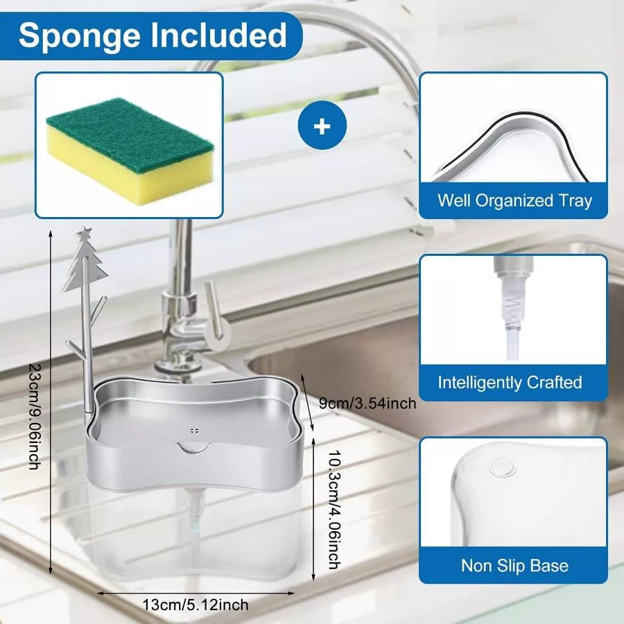 2-in-1 Dish Soap Dispenser With Sponge