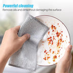 Multipurpose Double-Layer Steel Non-Scratch Dish Cloth - Pack Of 10