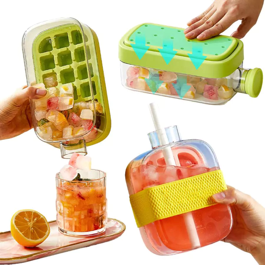 2-in-1 Portable Ice Cube Maker Bottle – Leak-Proof