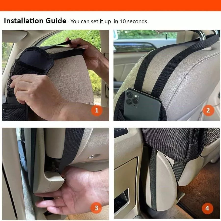 Durable Car Side Storage Bag with 3 Pockets
