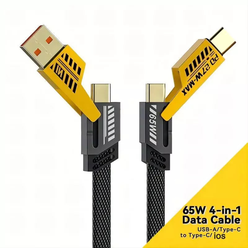65W 4-in-1 Convertible Fast Charging Cable